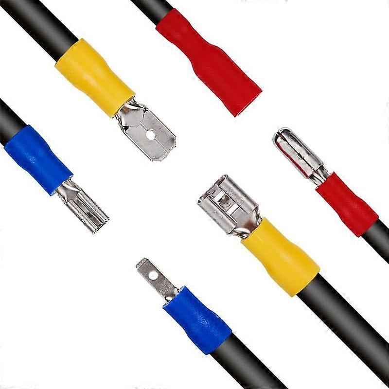 300pcs Crimp Spade Terminal Kit - Insulated Electrical Wire Connectors, Assorted Sizes, Ring, Fork, Butt Connectors