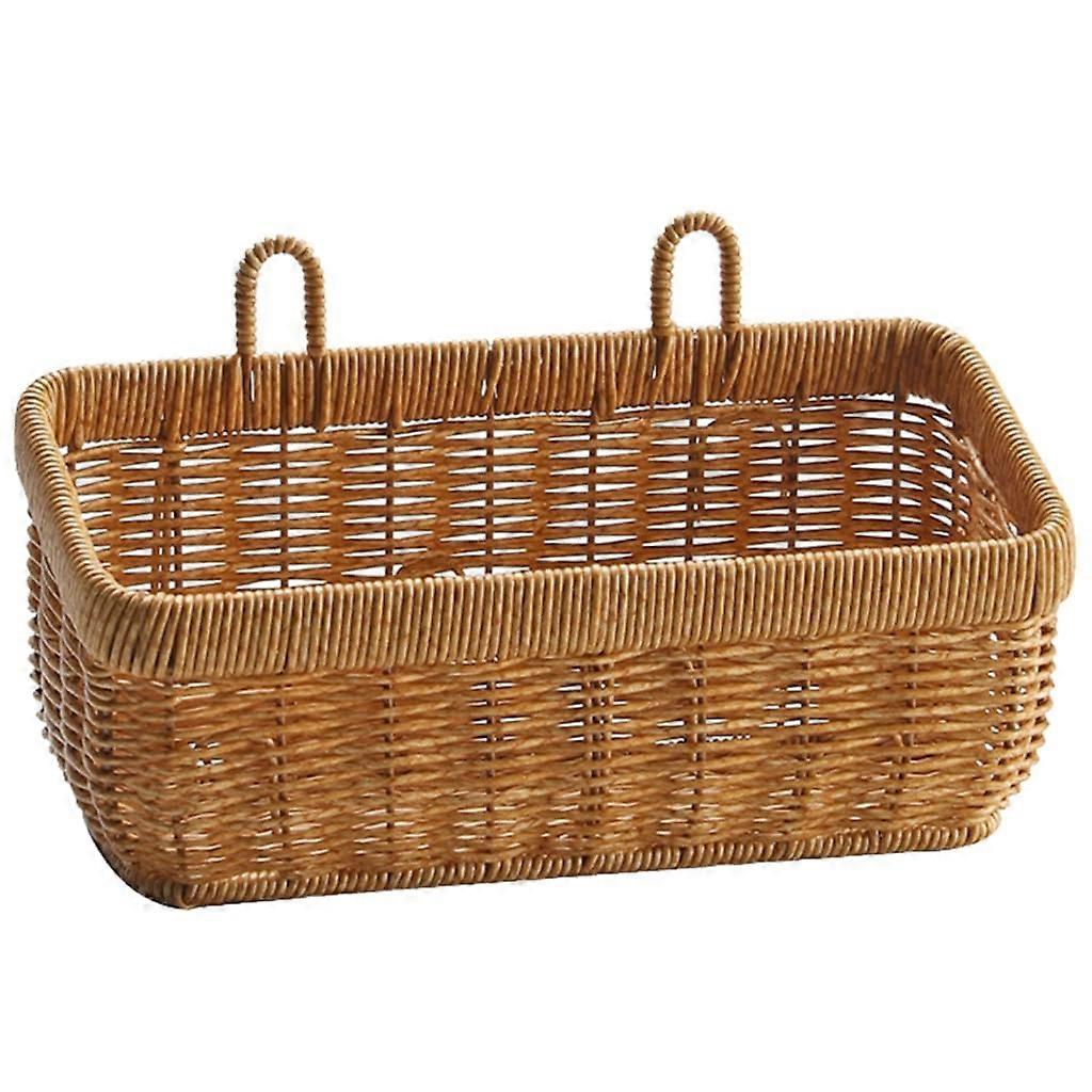 Kitchen Wall Storage Basket Wicker Hanging Organizer for Vegetables Garlic Onion SpaceSaving