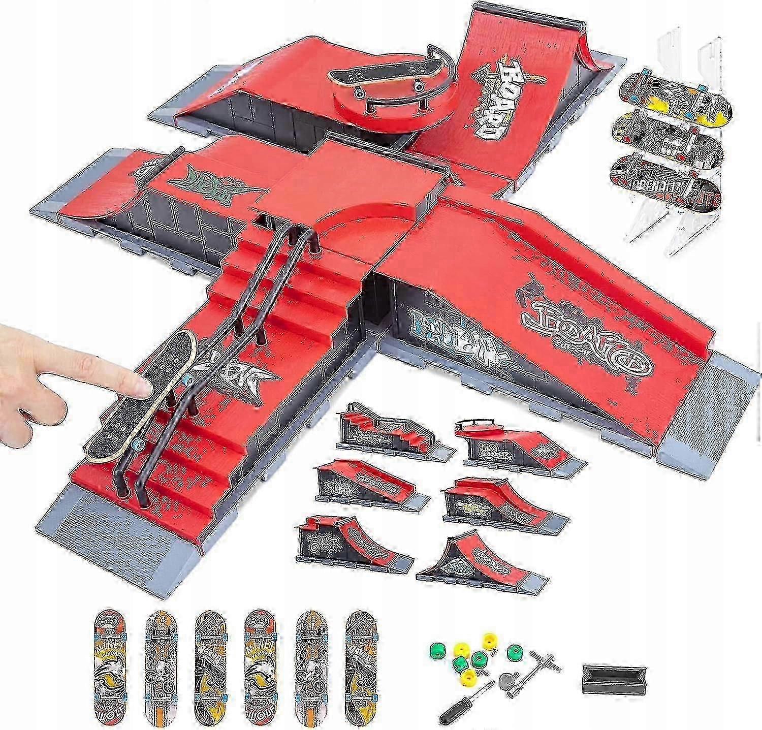 6 In 1 Toets Ramp Set Skatepark 6 Skateboard