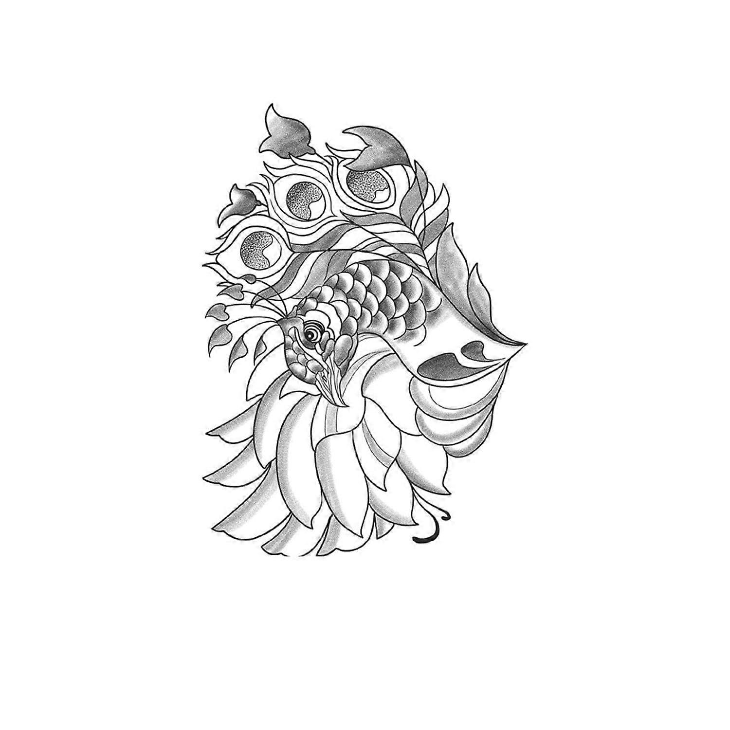 Peacock Temporary Tattoo Waterproof Long Lasting Plant Based Ink Easy 12Minute Application