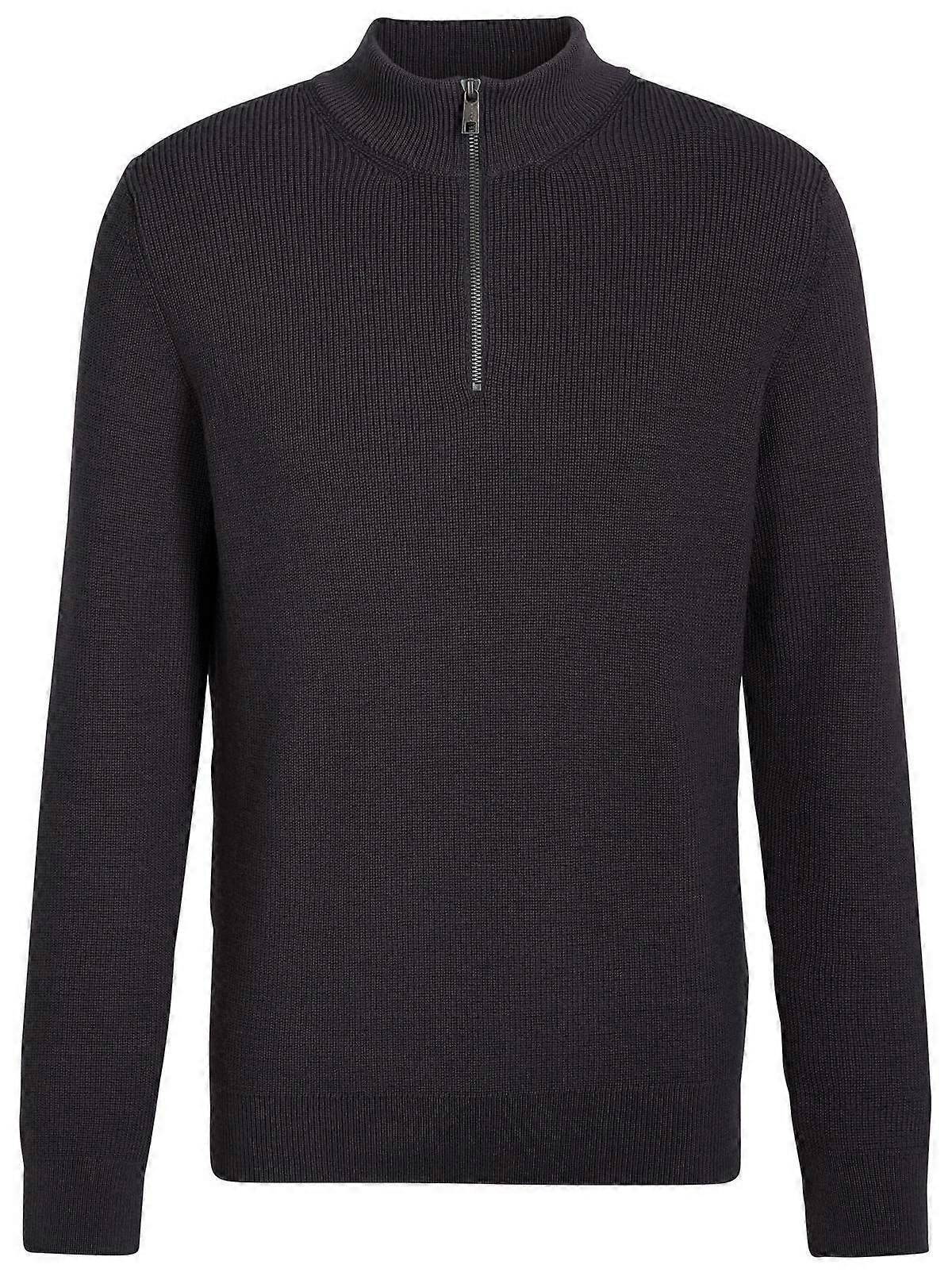 Falke Half Cardigan Half-Zip Sweater - Asphalt Mel Grey
