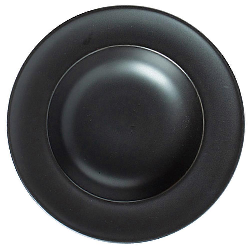 Ceramic Salad Dish Multi-Use Round Kitchen Food Plate Black 1Pack