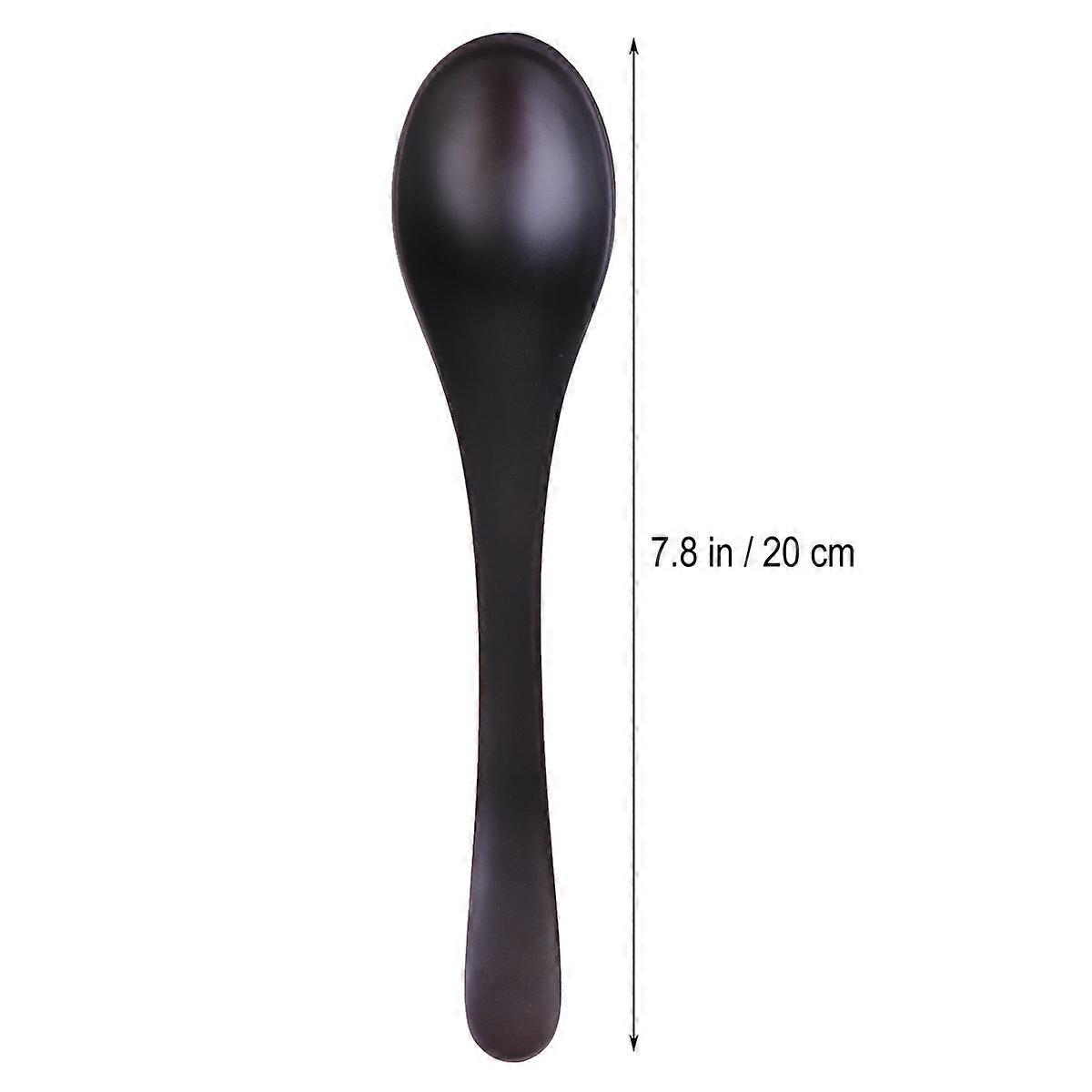 Black Flatware A5 Soup Spoon for Eating 6Pcs Home Tableware