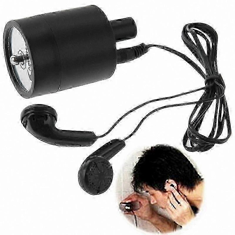 High-Sensitivity Foldable Listening Device with Earphone for Audio Surveillance (Black)