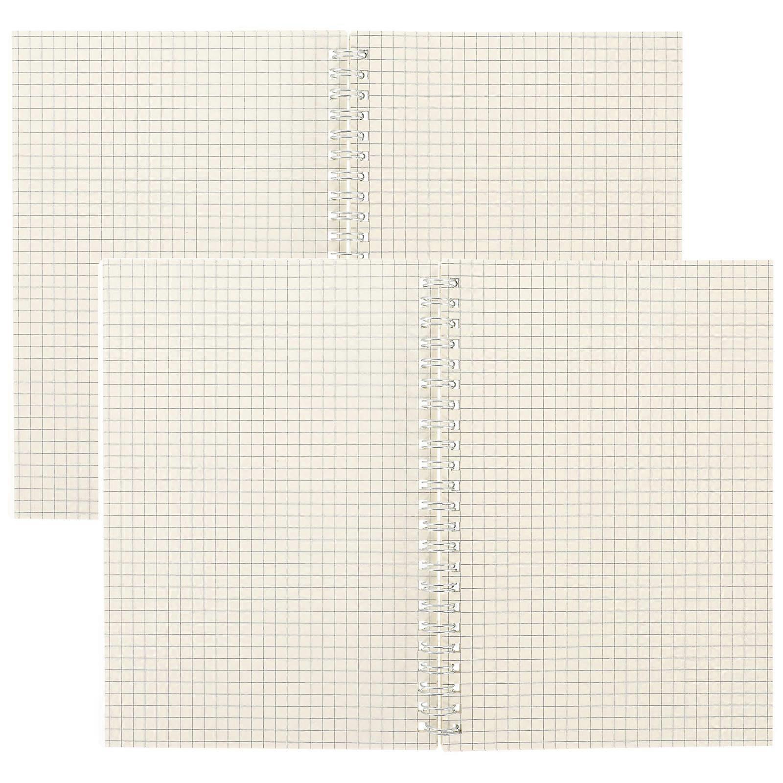 Grid Notebook Spiral Notebooks for Math Use with 2Pcs Practical Notepads