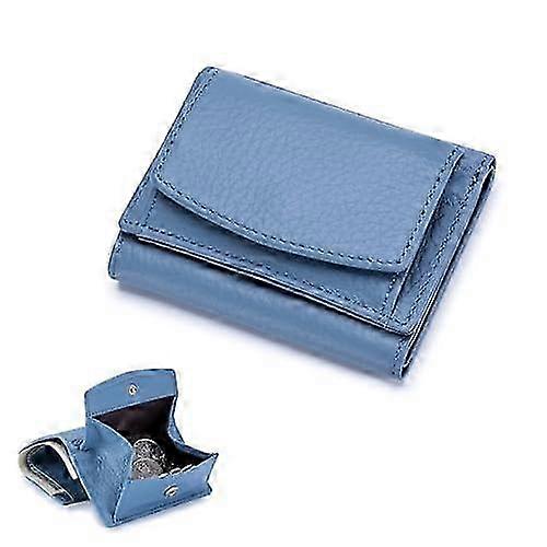 26-27 Original Leather RFID blocking card holder organizer mobile mini wallet, foldable thin compact wallet (i)