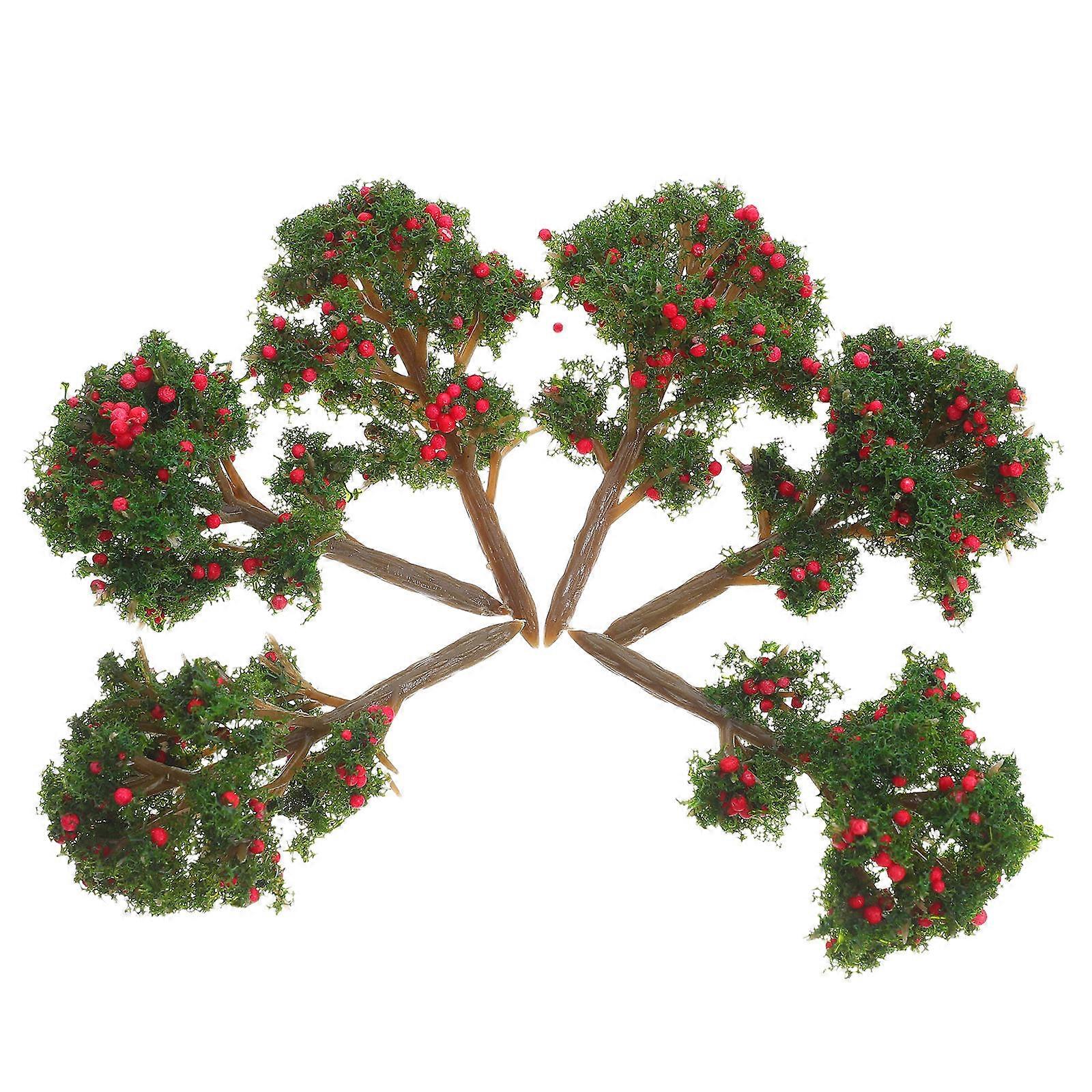 Miniature Artificial Apple Tree Model for Diorama Decorations 12Pcs Red Plastic