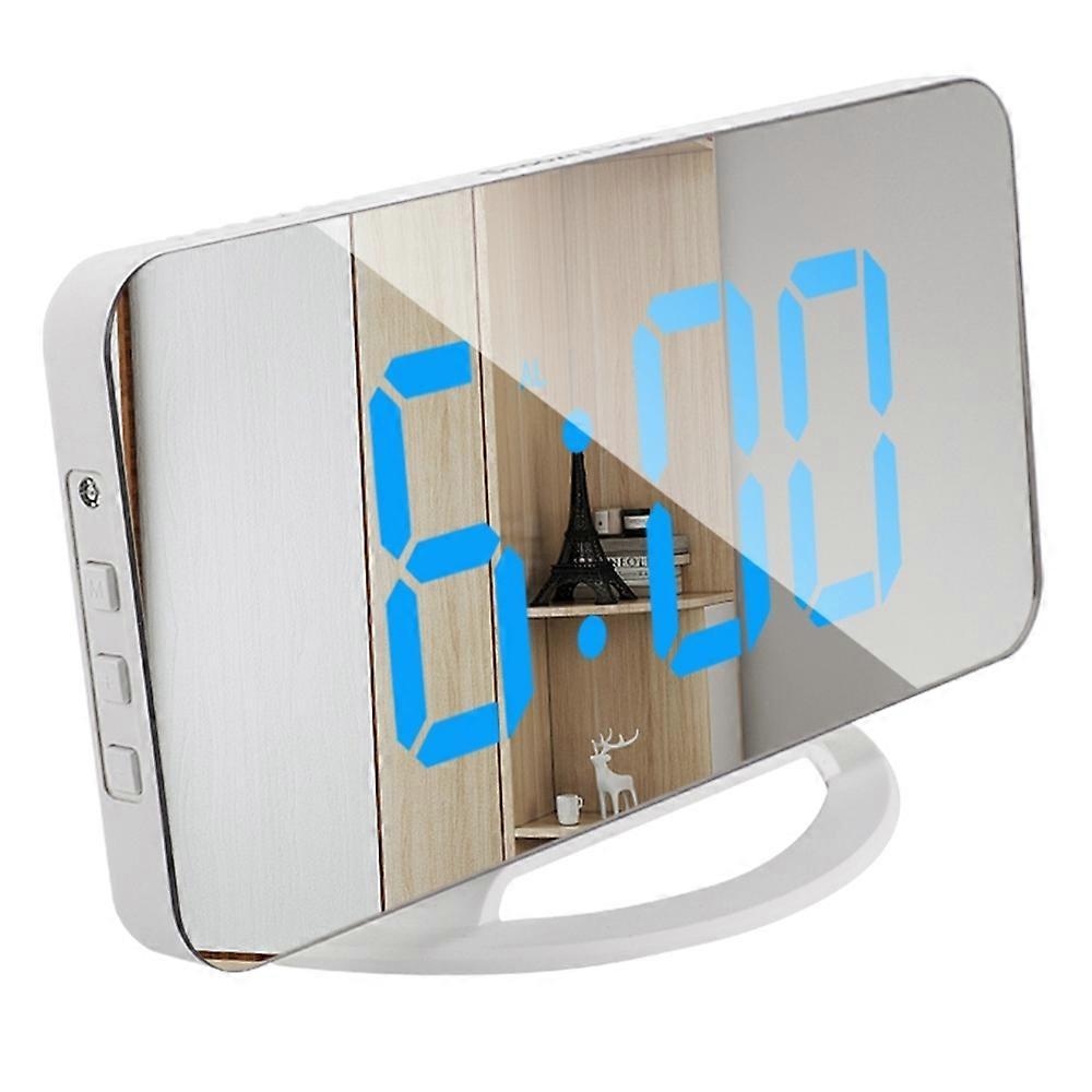 TS-8201 LED Mirror Digital Display Desk Clock Desktop Makeup Mirror Automatic Photosensitive Electro