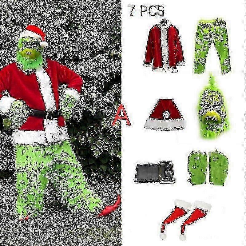 Grönt monster julkostym för vuxna - Tomtekostym