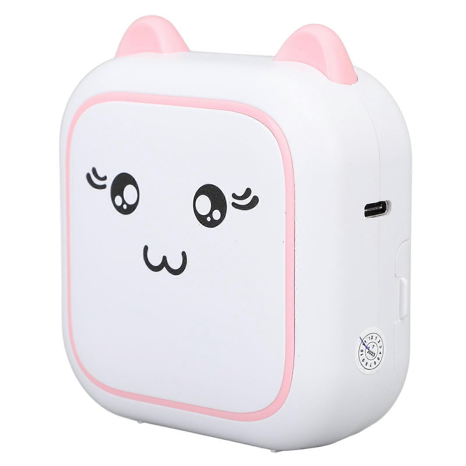Mini Thermal Printer Inkless Bluetooth Wireless Pocket Photo and Label Printer for Notes Journals Pink