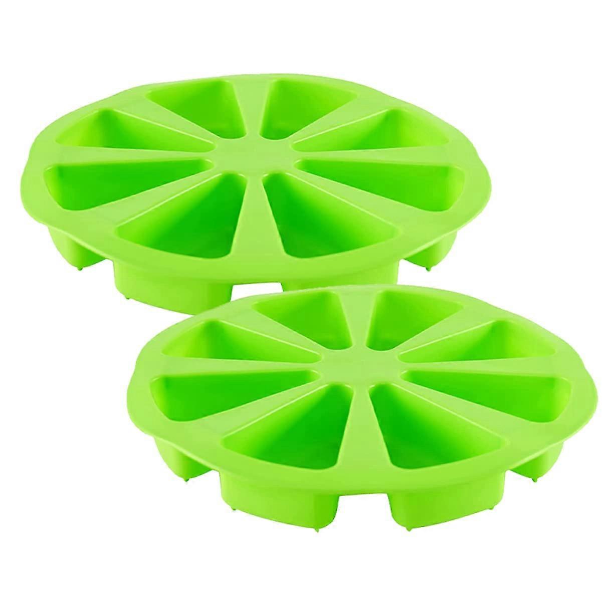 2Pcs Silicone Baking Mold Orange Shape Non Stick Reusable for Cupcake Candy Pudding Green