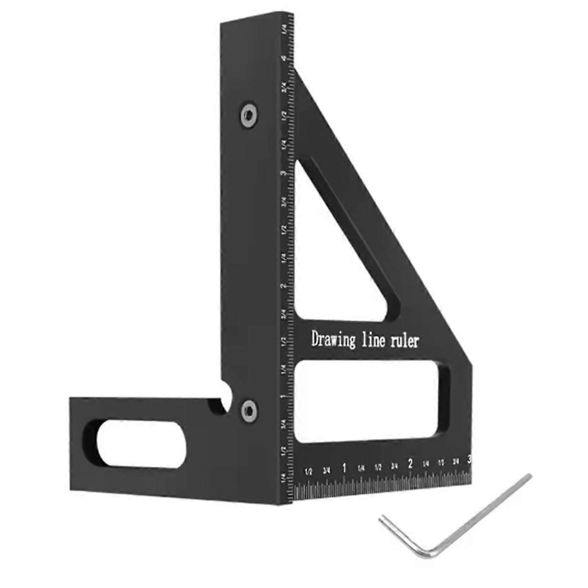 Carpenter Square Woodworking Square Protractor Miter Triangle Ruler 3D Multi Angle 45/90 Degree Layo