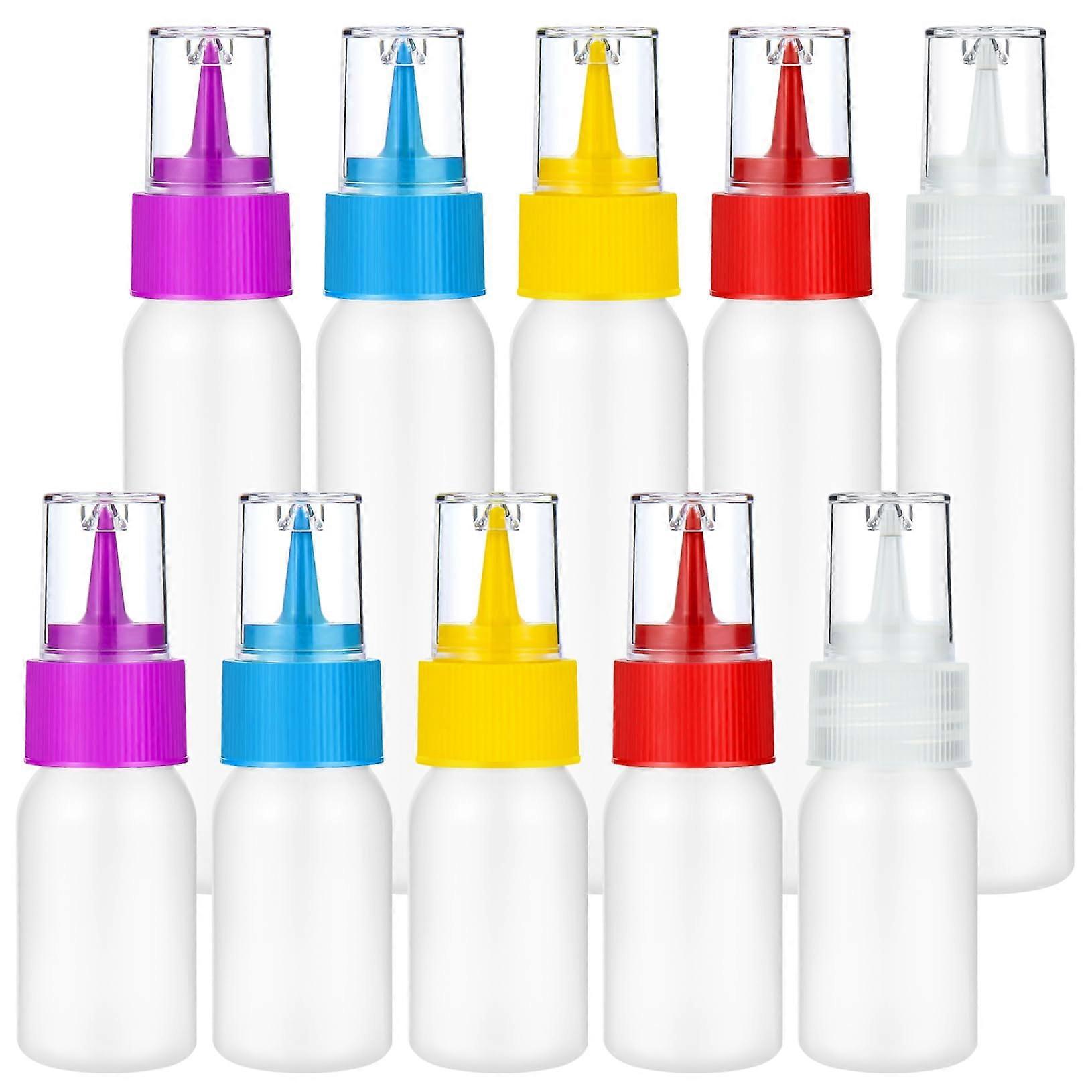 10pcs Plastic Squeeze Bottles with Precision Tip for Cake and Cookie Decorating 30ml 60ml