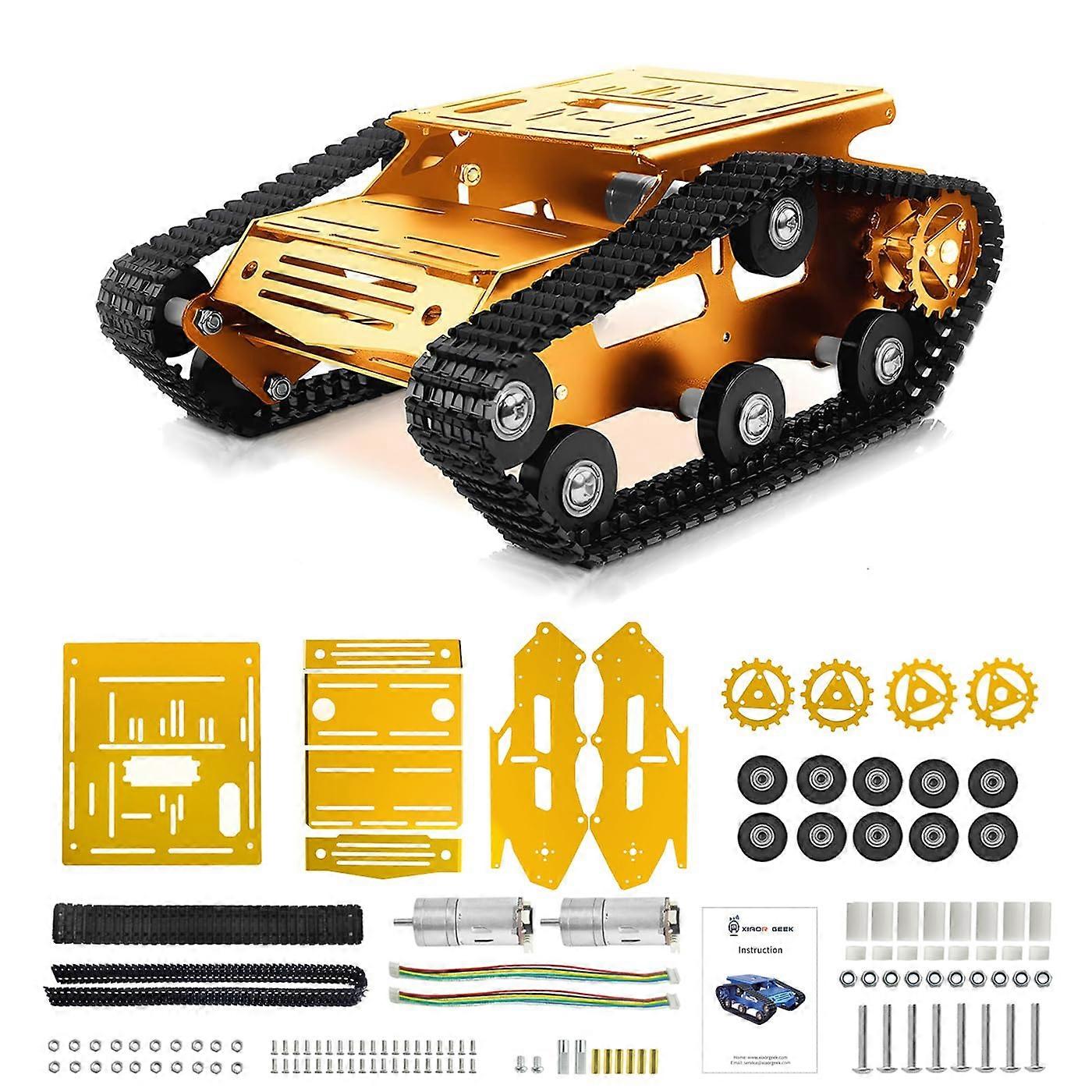 Metal Tracked Robot Car Chassis with Encoder Motors, ShockAbsorbing Platform for Raspberry Pi Arduino STEM Projects