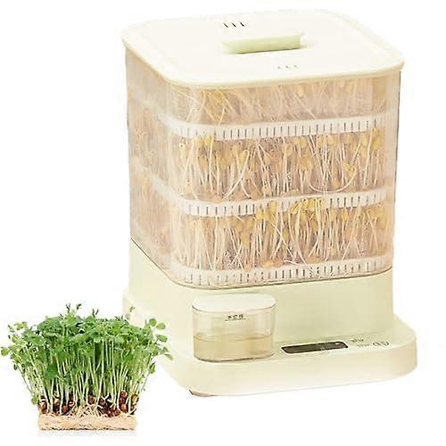 Automatic Bean Sprouter Machine 3Layer Smart Design with LED Timer 360° Spray and Visible Water Tank