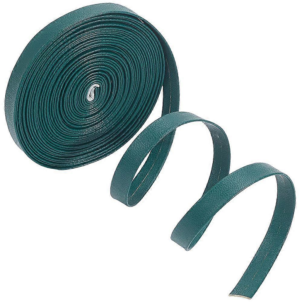 5M Folding PU Leather Flat Cord Green 10x1mm 5.47 Yards(5m)/bundle