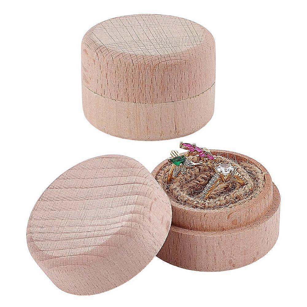 Wooden Ring boxes Flat Round Peru 5.15x3.55cm