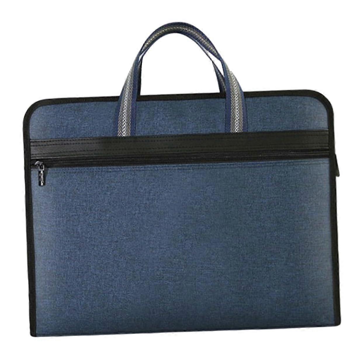 Document Organizer Bag with Secure Zipper and Handle, Durable Canvas Folder for Business Travel