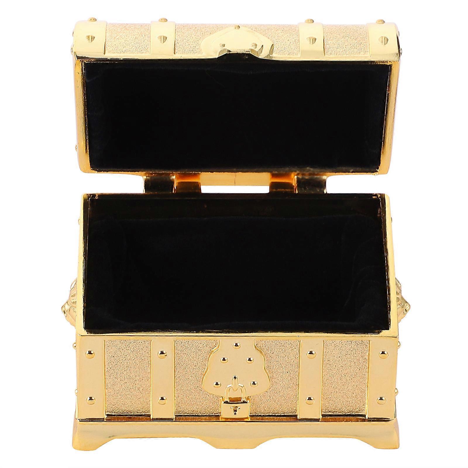 Practical Storage Case Retro Treasure Chest for Earrings 2Pcs