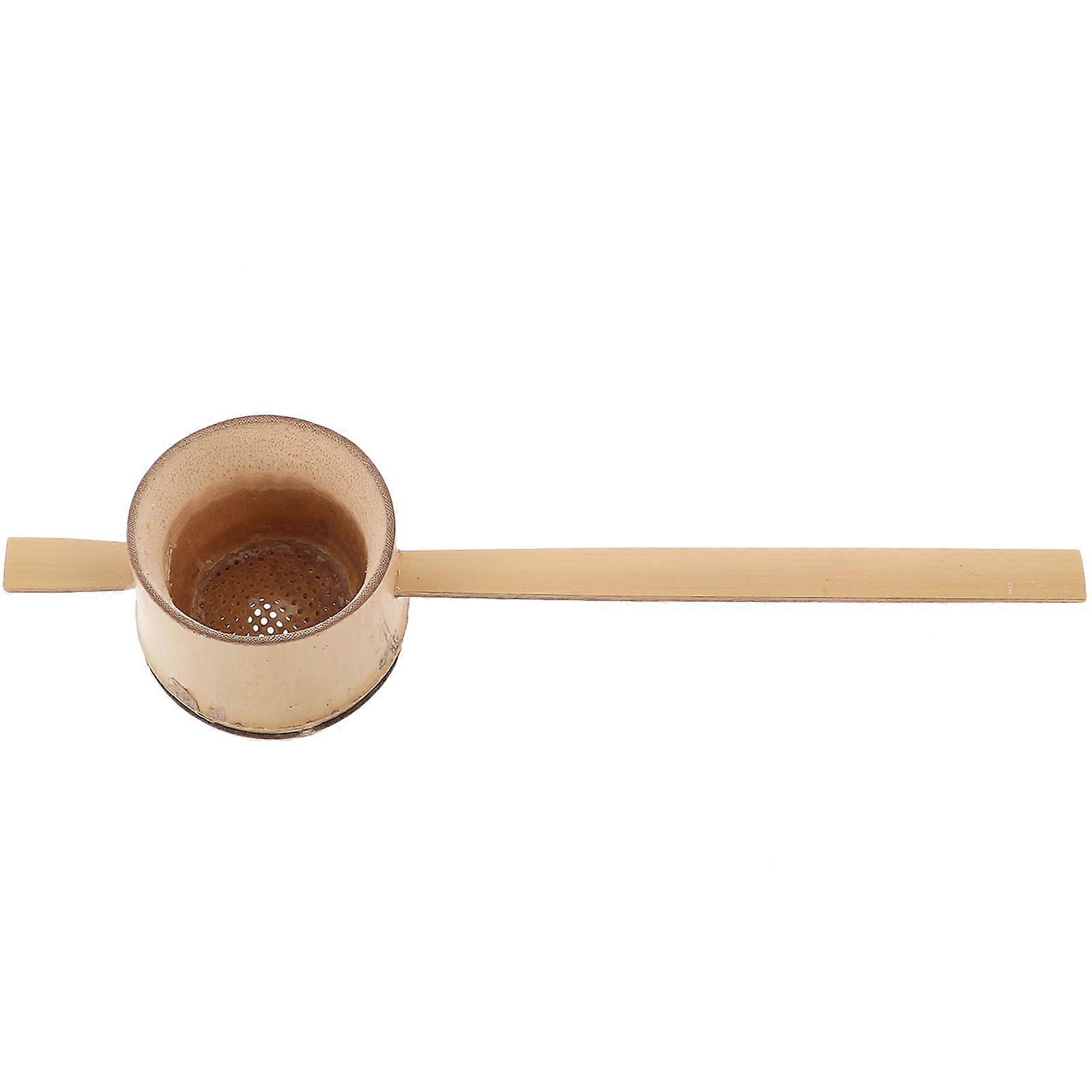 Khaki Bamboo Tea Filter for Tea Making with Handle Design