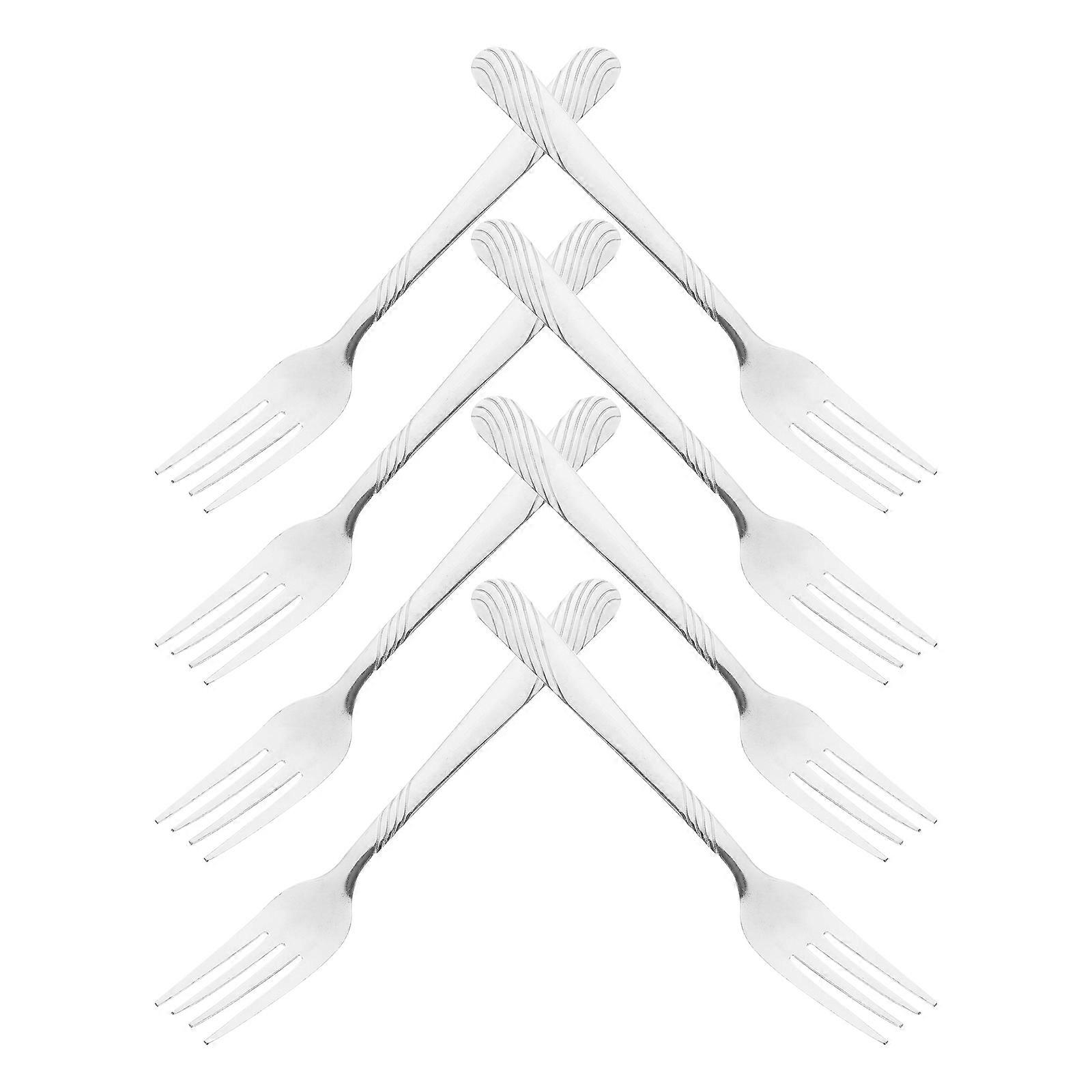 Stainless Steel Fork Practical Barbecue Fork for Dinner 8Pcs