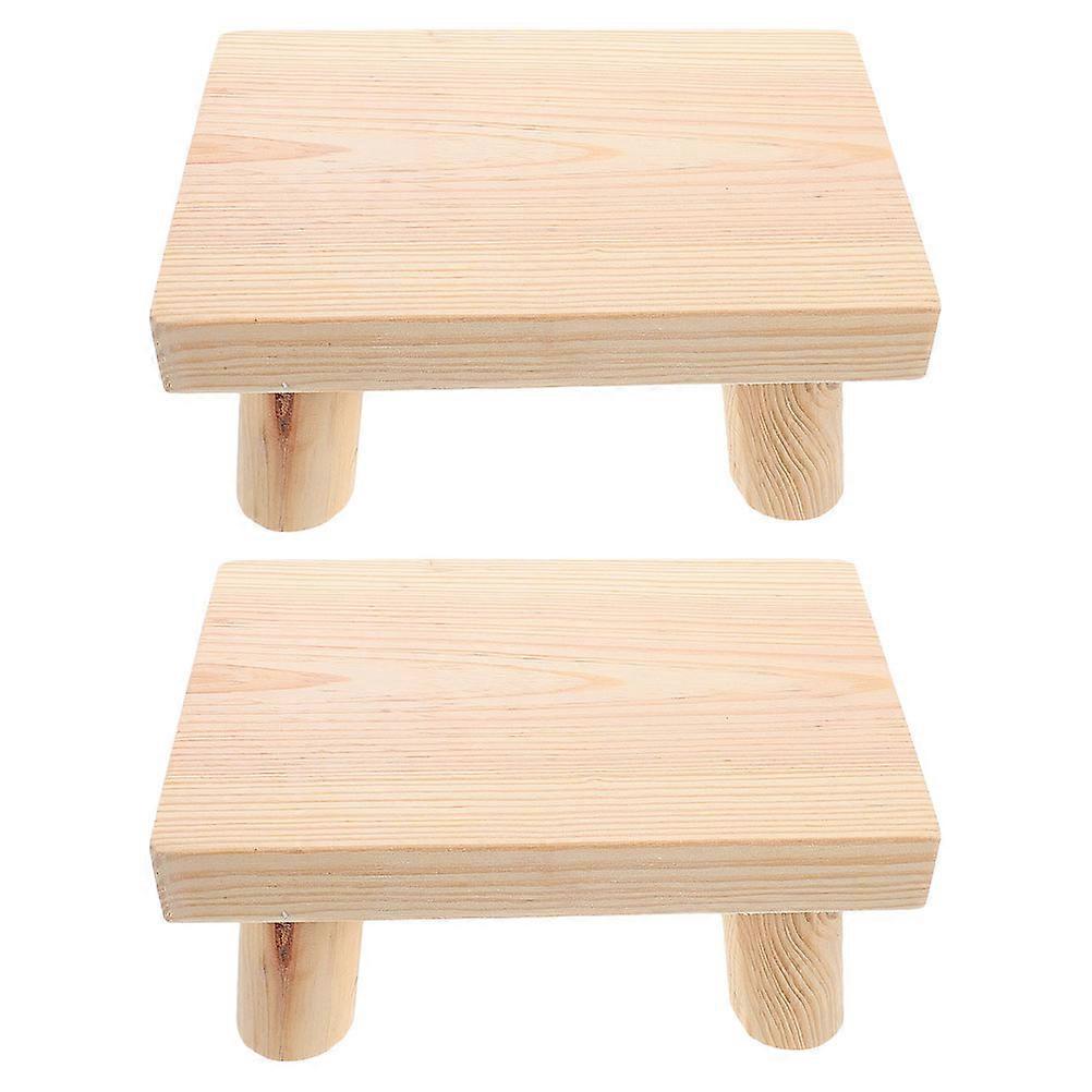 Wooden Step Stool for Children Flexible Mobility 2Pcs Footstools