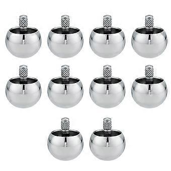 10x Tippe Top Metall-Klappdeckel aus Edelstahl, Silber