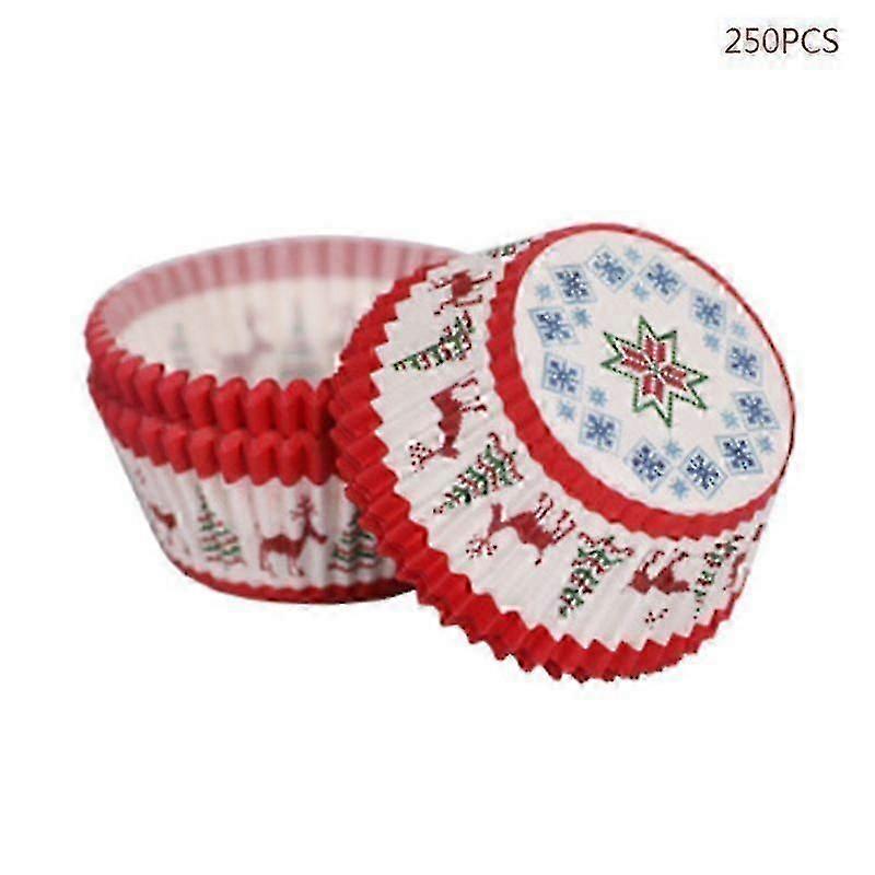250pcs Christmas Cupcake Wrapper Baking Liners