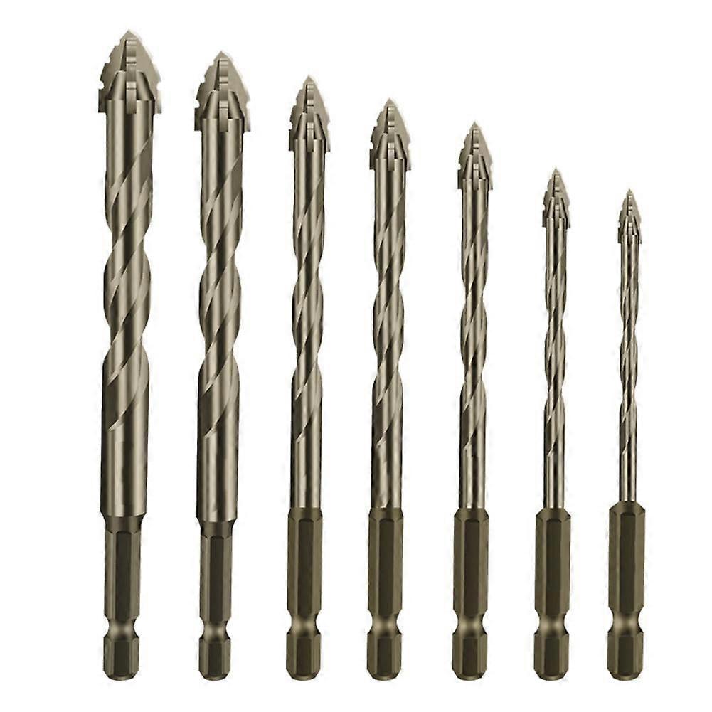 4-Flute Sawtooth Eccentric HSS Drill Bits with Ti Coating & Thread Cutting, Compatible with Standard Tools