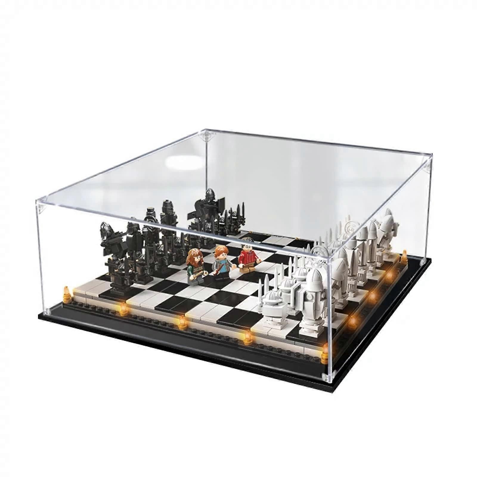 Acrylic Display Case for Wizard Chess Set Compatible with Hogwarts Model 3mm Clear Dustproof Protective Box