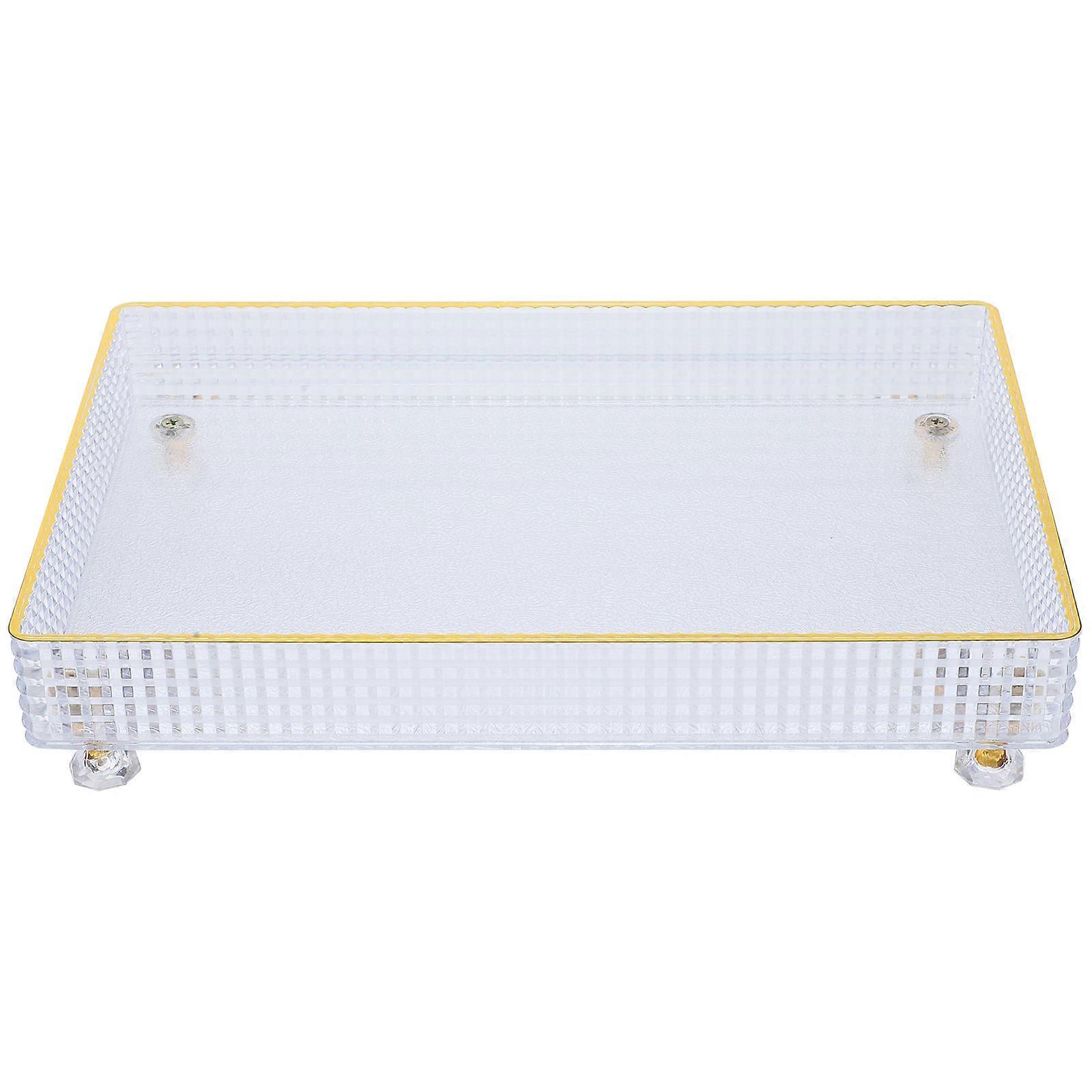Transparent Serving Tray Household Rectangular Fruit Plate for Storage Use