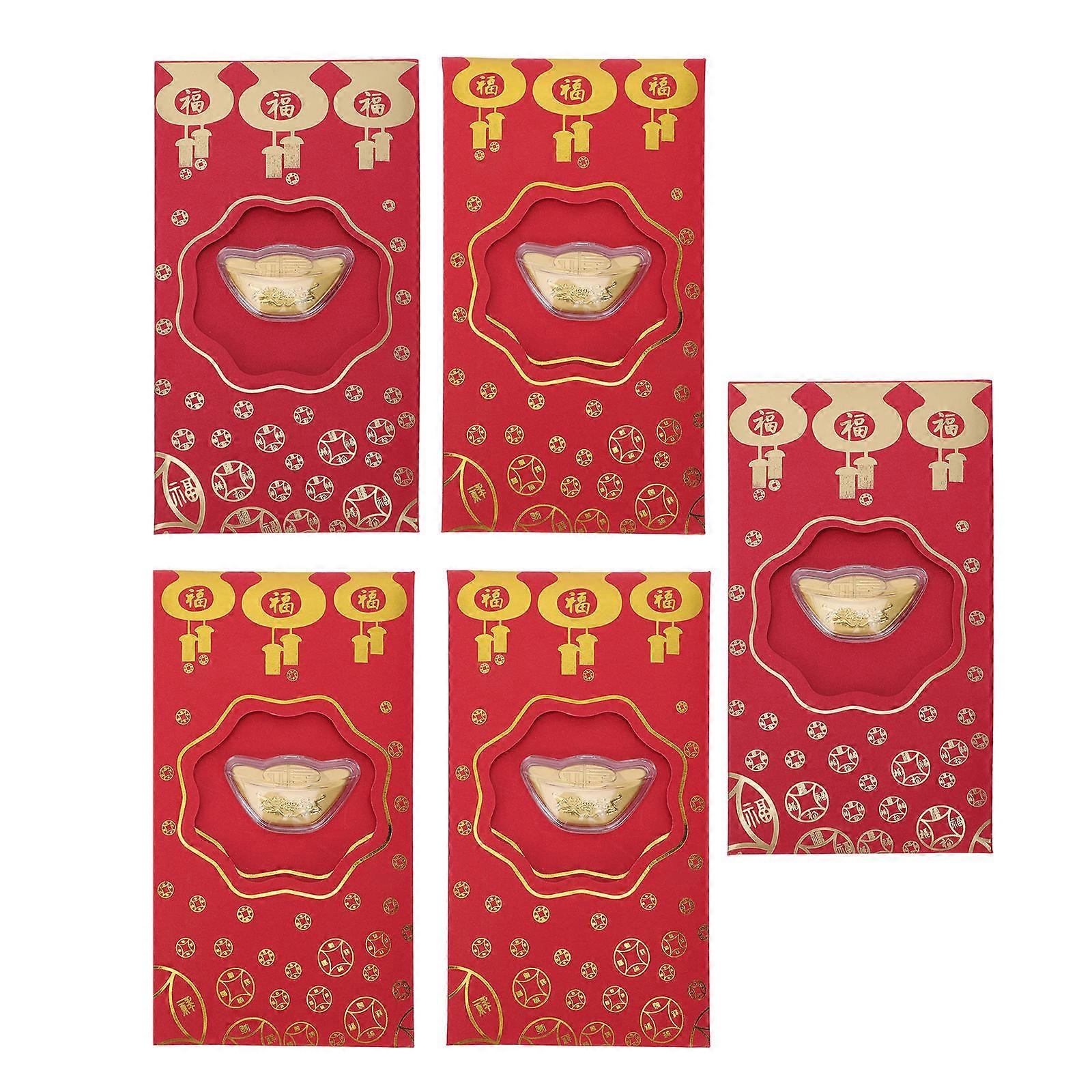 Red Envelope Money Packet for Storage Use 5Pcs Assorted Style Red Packets