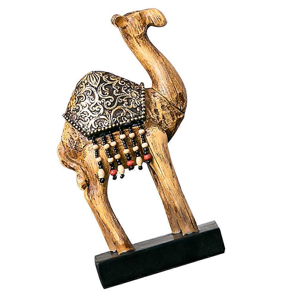 Resin Camel Decorative Ornament for Home Desktop Decor 1Pcs Golden Resin Camel Model