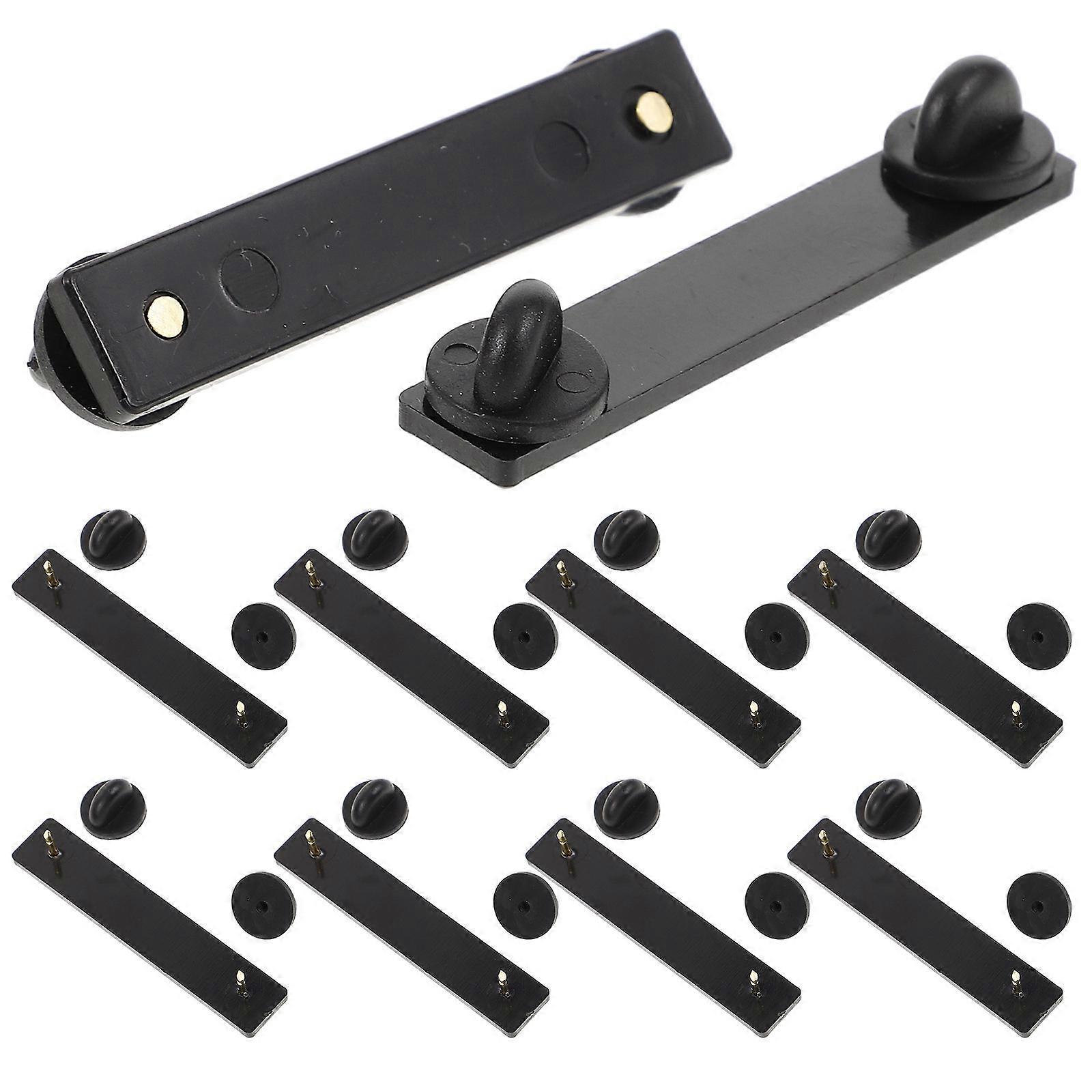 Clutch Pin Backings Locking Pin Back for Craft Making 10Pcs Black Rectangular