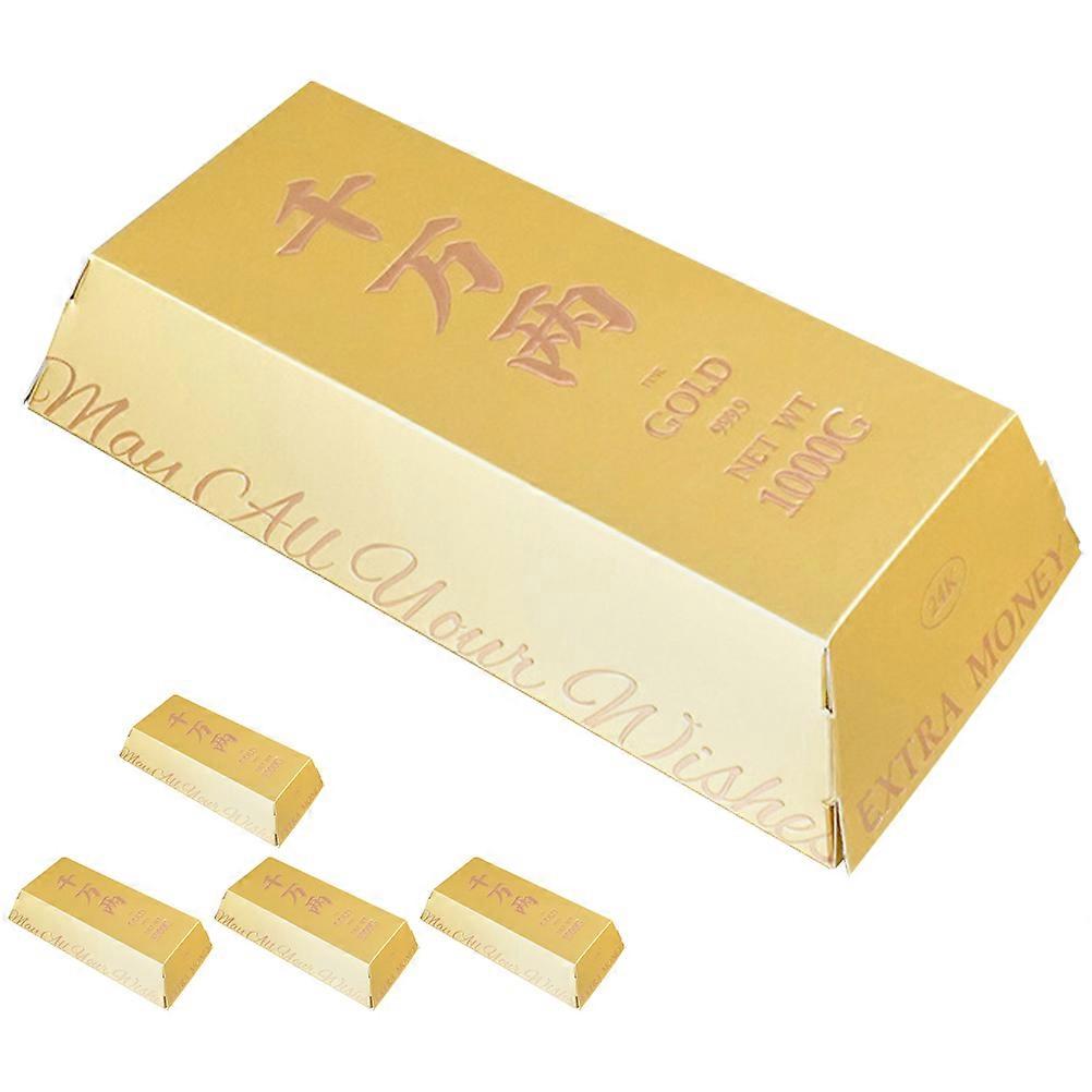 Paper Candy Zero Food Packaging Boxes Storage Boxes 5Pcs Golden