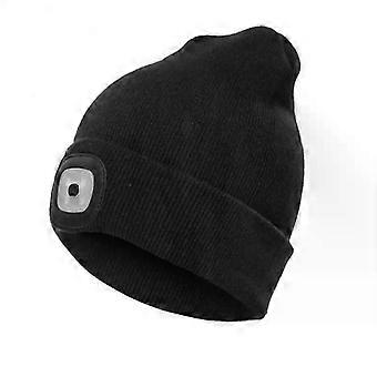 Gorro com luz LED recarregável USB de 14 cores para manter os pés aquecidos no inverno, ideal para escalada, pesca, atividades ao ar livre, caça, camping e ciclismo.