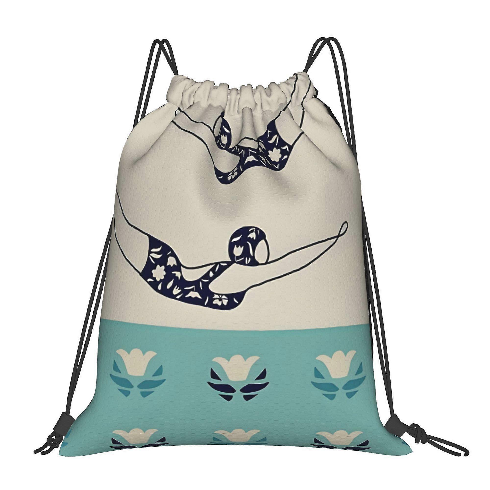 1pc Swimming Pool Drawstring Backpack-Cqazw
