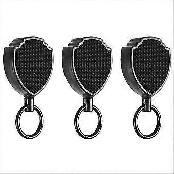 Infällbar nyckelring med ståltrådsdesign, Multitool Carbiner Badge Holder, Easy-To-Pull Keychain Clip Id Holder Tool