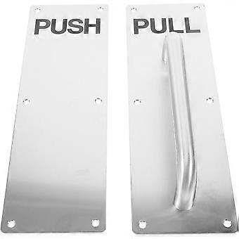 Porte commerciale Push Pull Plaque Warehouse Door Pull Poignée de traction de porte en acier inoxydable