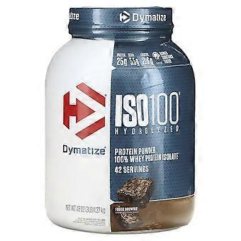 Dymatize, ISO100® Hydrolysé, Isolat de protéines de lactosérum à 100 %, Brownie au fudge, 1,37 kg (3 lb)