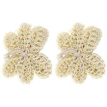 Bath Scrubber for Body Exfoliation Sensitive Skin Users Beige Oval Shape 2Pcs AW