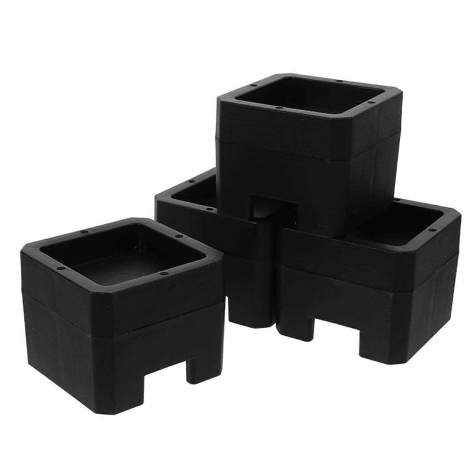 4pcs Bed Risers for Fixed Caster Wheels Prevents Sliding Bed Risers Increases Height Bed Risers Protects Floors Bed Risers