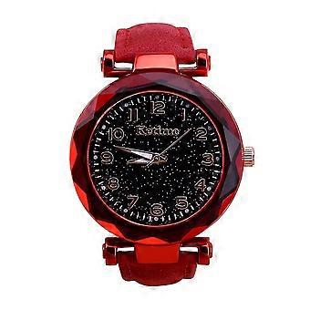 Damski Casual Fashion Kwarcowy zegarek Sky Twinkling Dial Skórzany pasek Zegarek