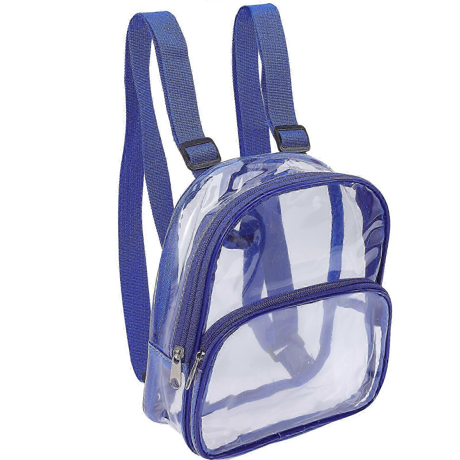 Transparent Mini Backpack 2-Pack Blue - Durable PVC Waterproof Backpack for Outdoor, Travel & Daily Use
