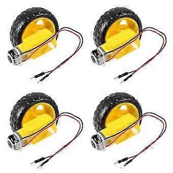Kit DIY com 4 motores de engrenagem DC 3-6V compatíveis com SmartCar