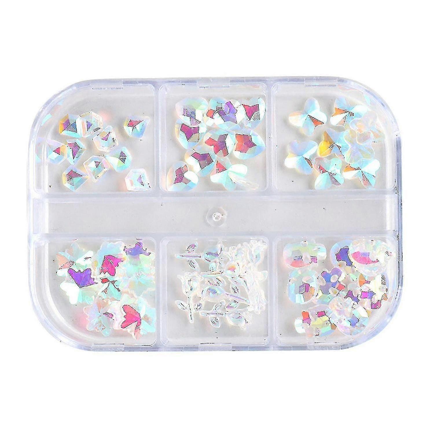 Multi-shape Crystal Rhinestone Flat Back Nail Decoration Nail Tool Set 60pcs