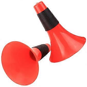 2 Pcs Red Spot Marker Cones Strong Toughness Horn Cones Sign Barrel Skating Flat Base Cone Windproof Football Obstacle (Black Cover)
