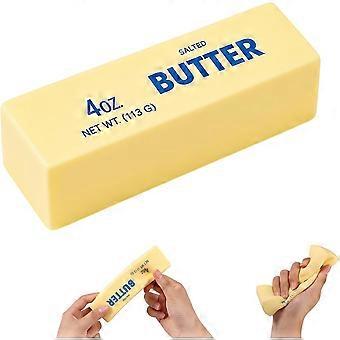 1pcs Squeeze Butter Squishy Toy, PU Material Butter Stick Slow Rising Squeeze Food Fidget Toy for Office School (Light Yellow)