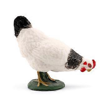 Realistic White Hen Figurine, Hand-Painted PVC Farm Animal Model, Educational Toy for Kids, Miniature Chicken Decoration for Farmhouse or Home Dcor