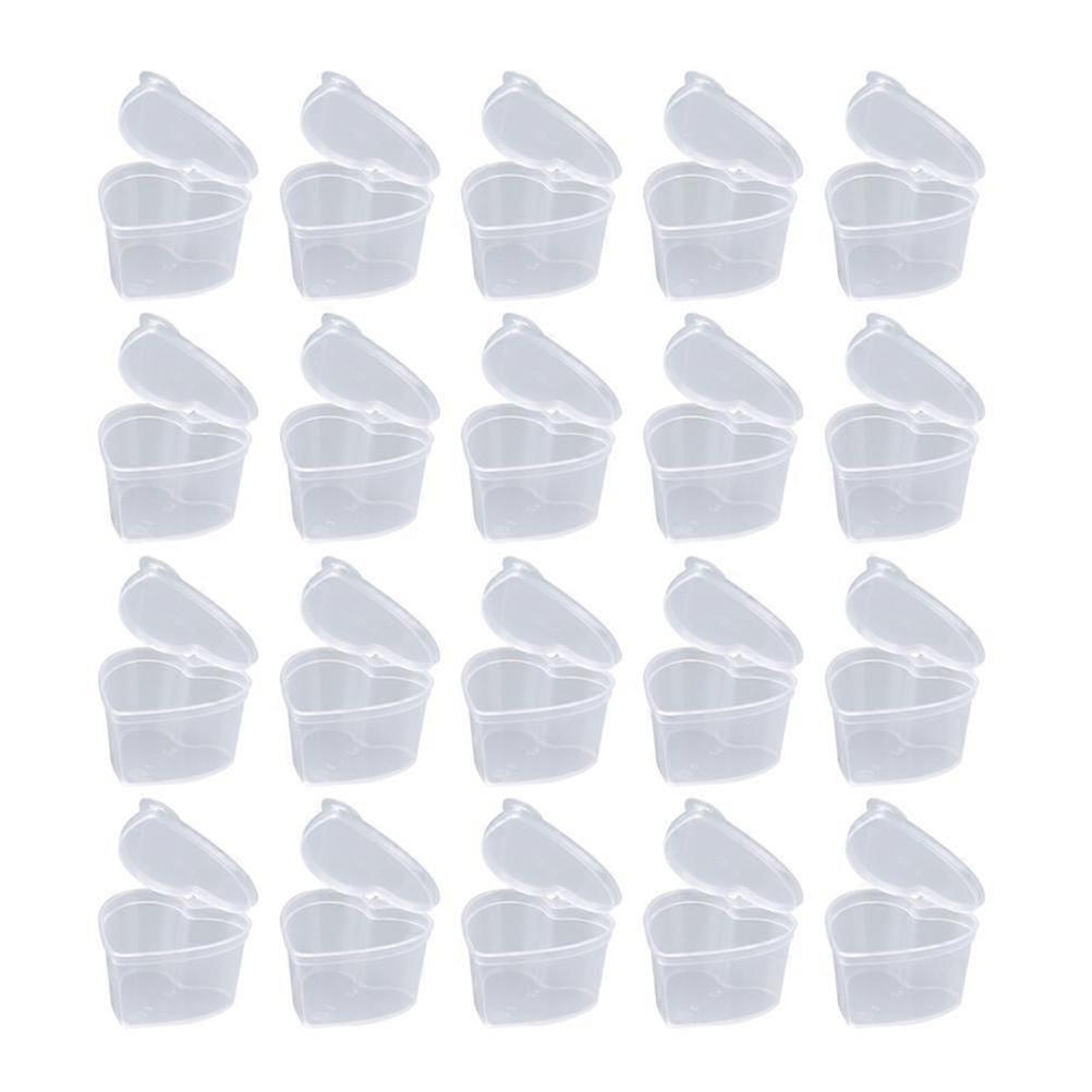 Storage Box Heart Shape Clear Case for Small Item Sorting 25Pcs